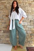Nonni Gingham Relaxed Barrel Pant Forest